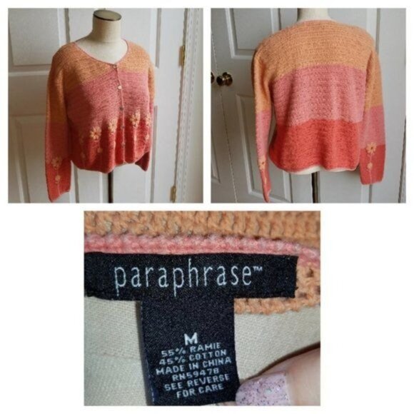 5 Sweater Shirt Top Blouse Orange Tan Yellow Women's WOMAN'S Size Large - Picture 4 of 8